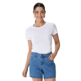 BLUSA BRANCA | BÁSICA FEMININA | BABY LOOK EM ALGODÃO | MALWEE