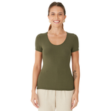 BLUSA VERDE MALHA CANELADA MALWEE | BÁSICA MANGA CURTA