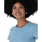 BLUSA AZUL CLARO | BÁSICA FEMININA | BABY LOOK EM ALGODÃO | MALWEE