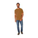 CAMISETA BEGE BÁSICA MASCULINA 100% ALGODÃO