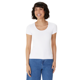 BLUSA BRANCA MALHA CANELADA MALWEE | BÁSICA MANGA CURTA