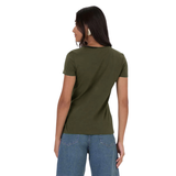 BLUSA VERDE ESCURO | BÁSICA FEMININA | BABY LOOK EM ALGODÃO | MALWEE