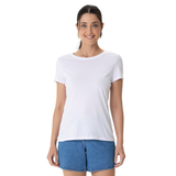 BLUSA BRANCA | BÁSICA FEMININA | BABY LOOK EM ALGODÃO | MALWEE