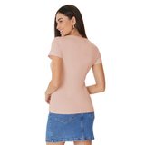 BLUSA ROSE | BÁSICA FEMININA | BABY LOOK EM ALGODÃO | MALWEE