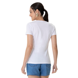 BLUSA BRANCA | BÁSICA FEMININA | BABY LOOK EM ALGODÃO | MALWEE