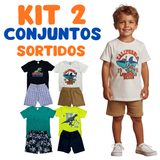 Kit 2 Conjuntos Menino (1 a 8 Anos) – 100% Algodão, Qualidade Premium