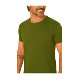 CAMISETA VERDE ESCURO BÁSICA MASCULINA 100% ALGODÃO
